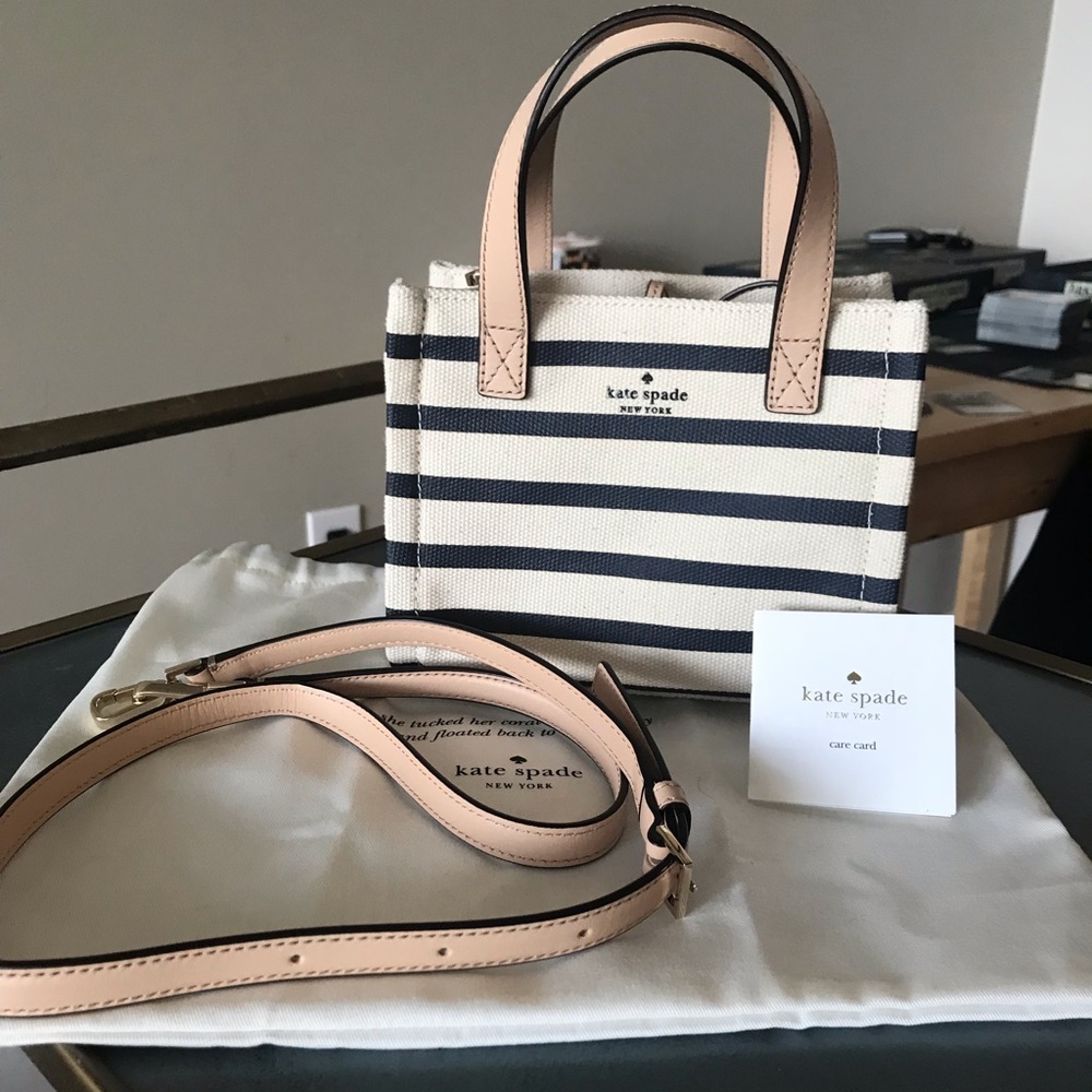 Kate Spade Canvas Sam Tote navy blue